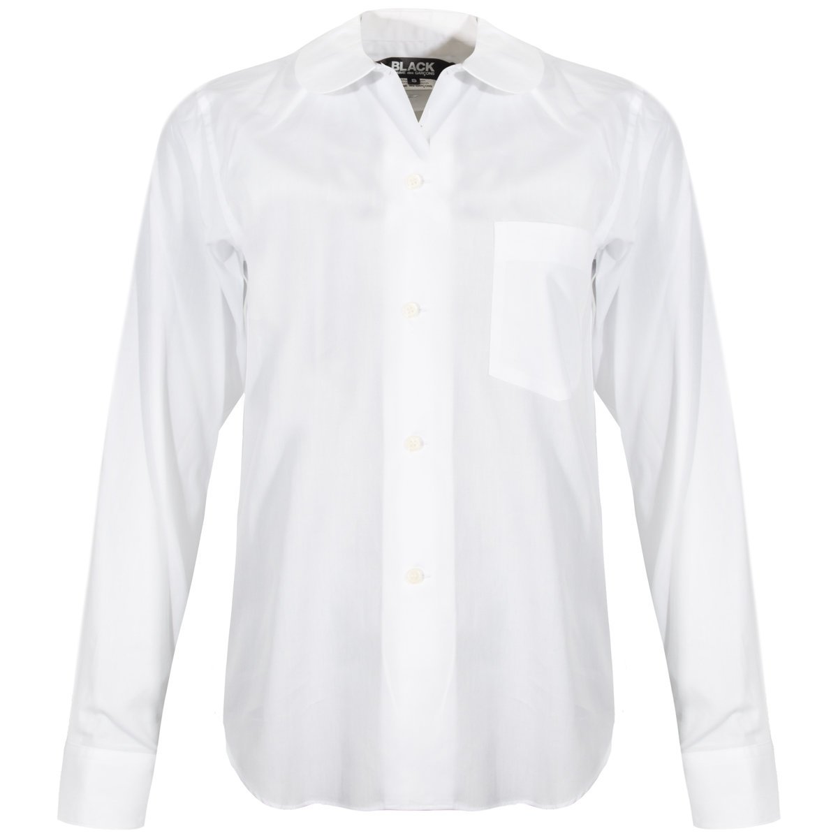 Rounded Collar Shirt White S White