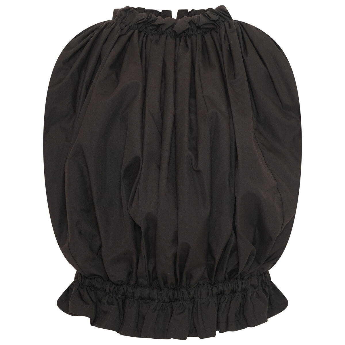 Ruched Sleeveless Blouse In Black M Black