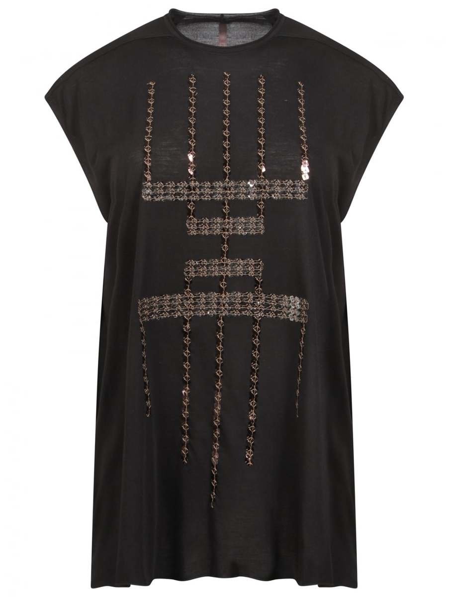 Sequin Embroidered Sleeveless Top 38 Black