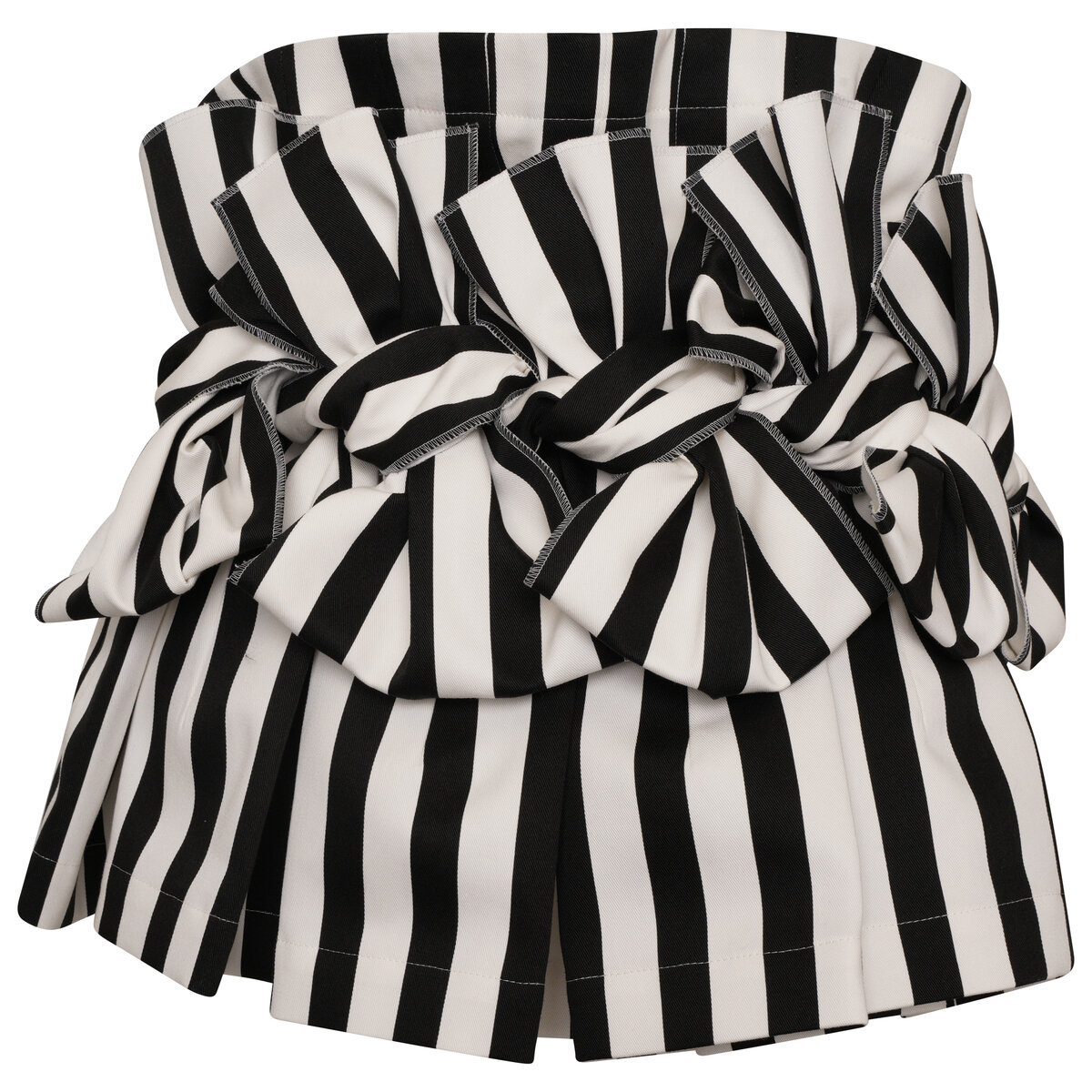 Striped Bow Bustier Top S White/black