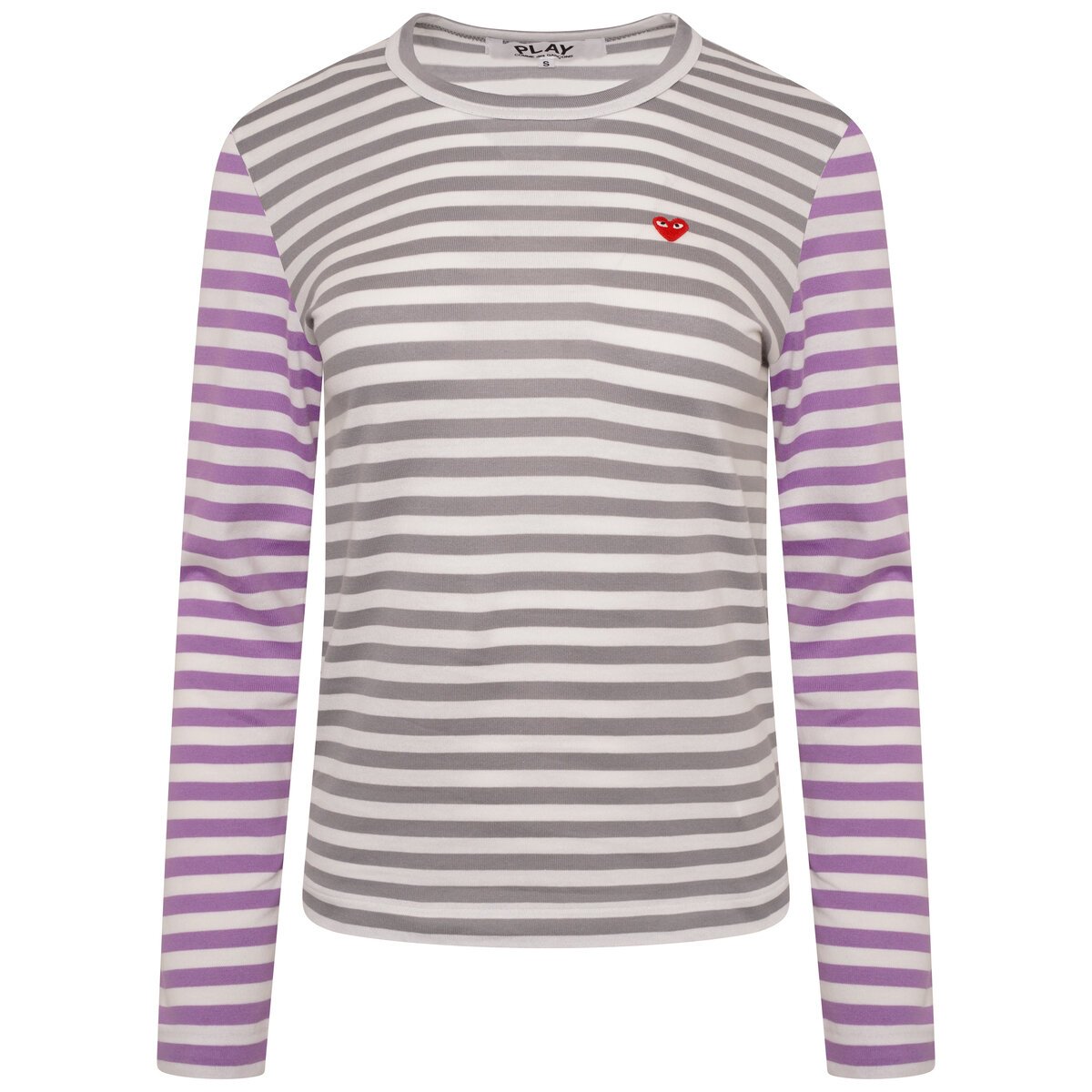 T317 Dual Striped Long Sleeve T-shirt Xs Grey/purple