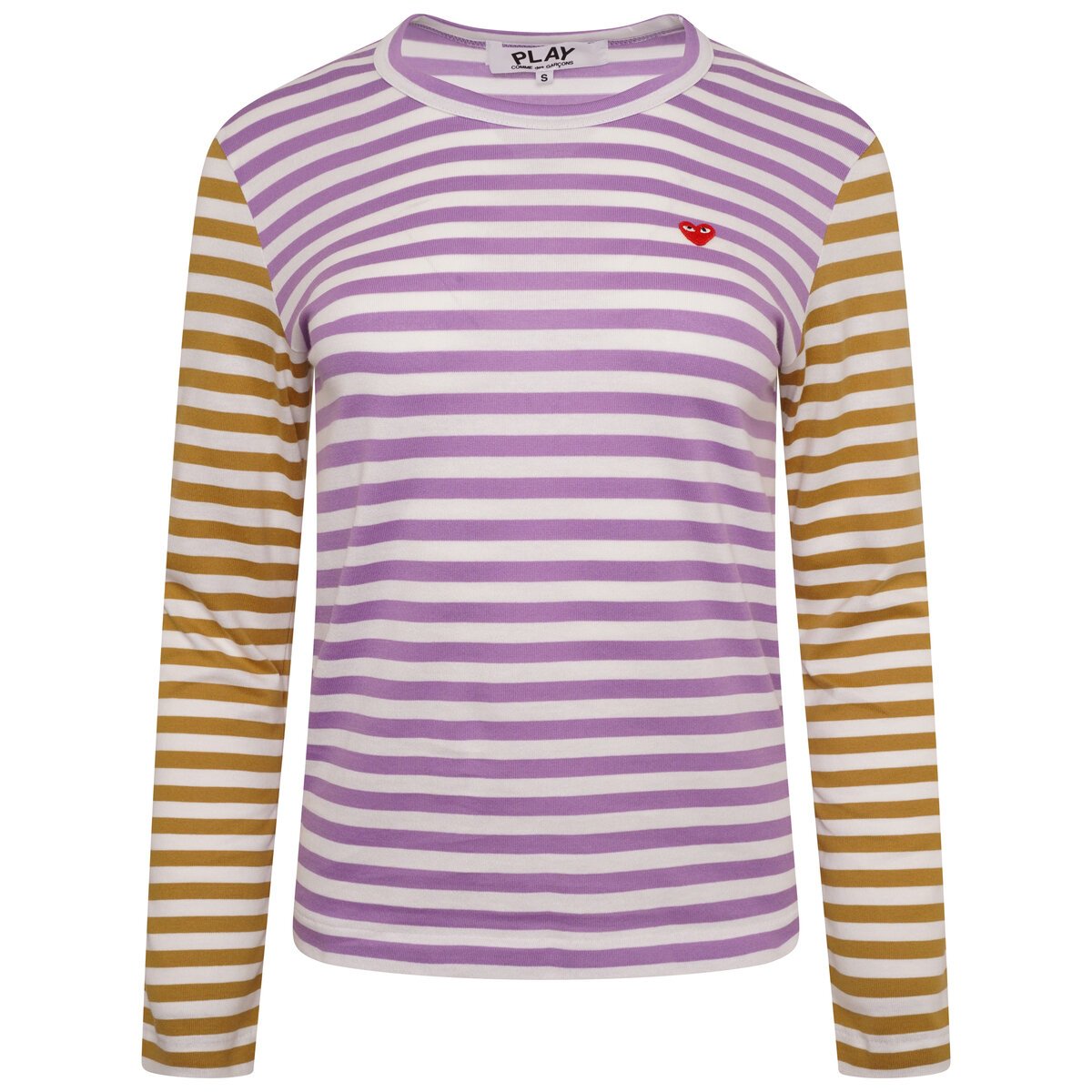 T317 Dual Striped Long Sleeve T-shirt Xs Purple/olive