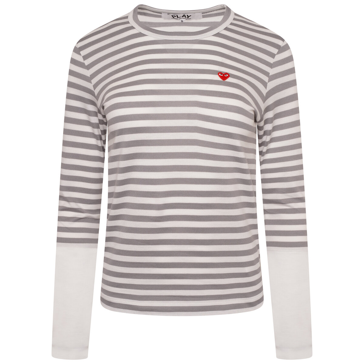 T319 Striped Long Block Sleeve T-shirt Xs Grey / White