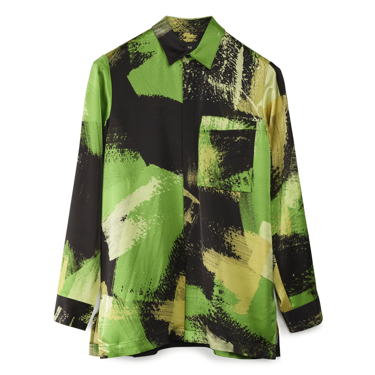 Tech Silk Shirt S Green/black