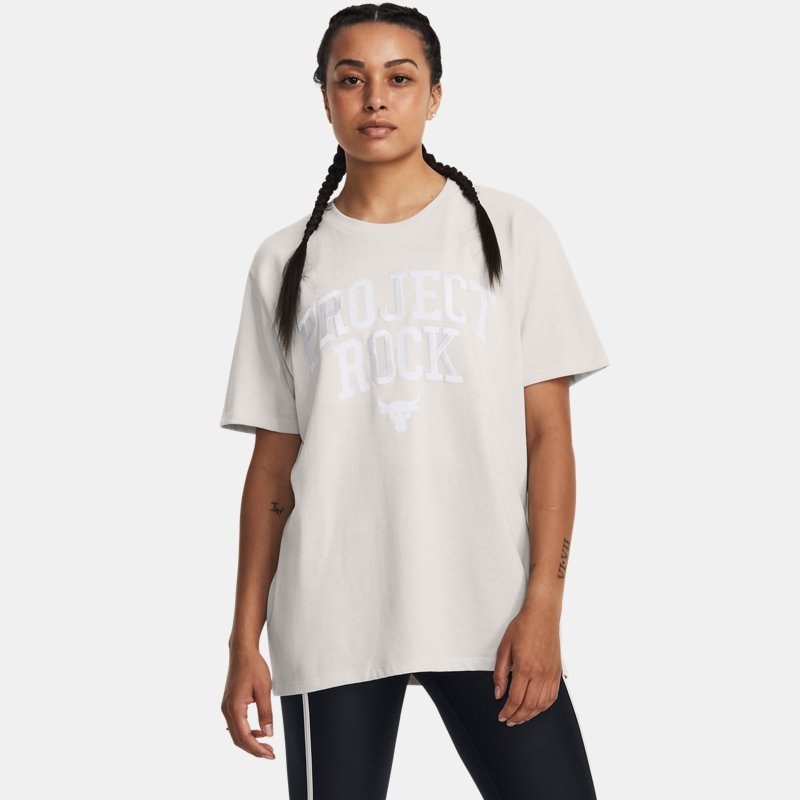 Women's Project Rock Heavyweight Campus T-Shirt White Clay / White M