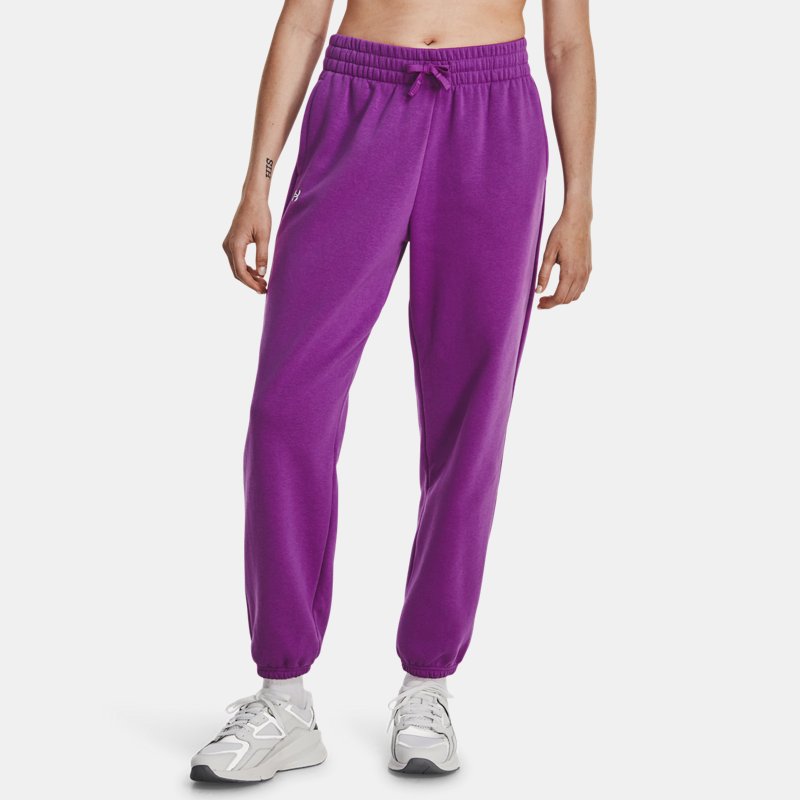 Women's Under Armour Rival Fleece Oversized Joggers Cassis / White L