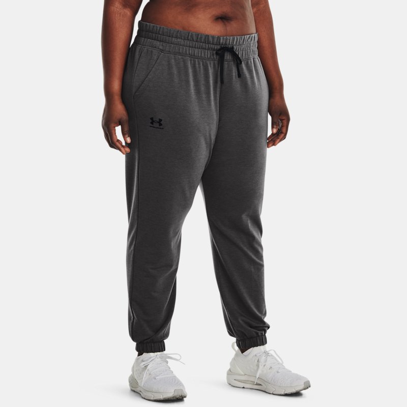 Women's Under Armour Rival Terry Joggers Jet Gray / Mod Gray / Black 1X