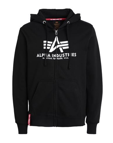 Alpha Industries Man Sweatshirt Black Size XXL Cotton, Polyester