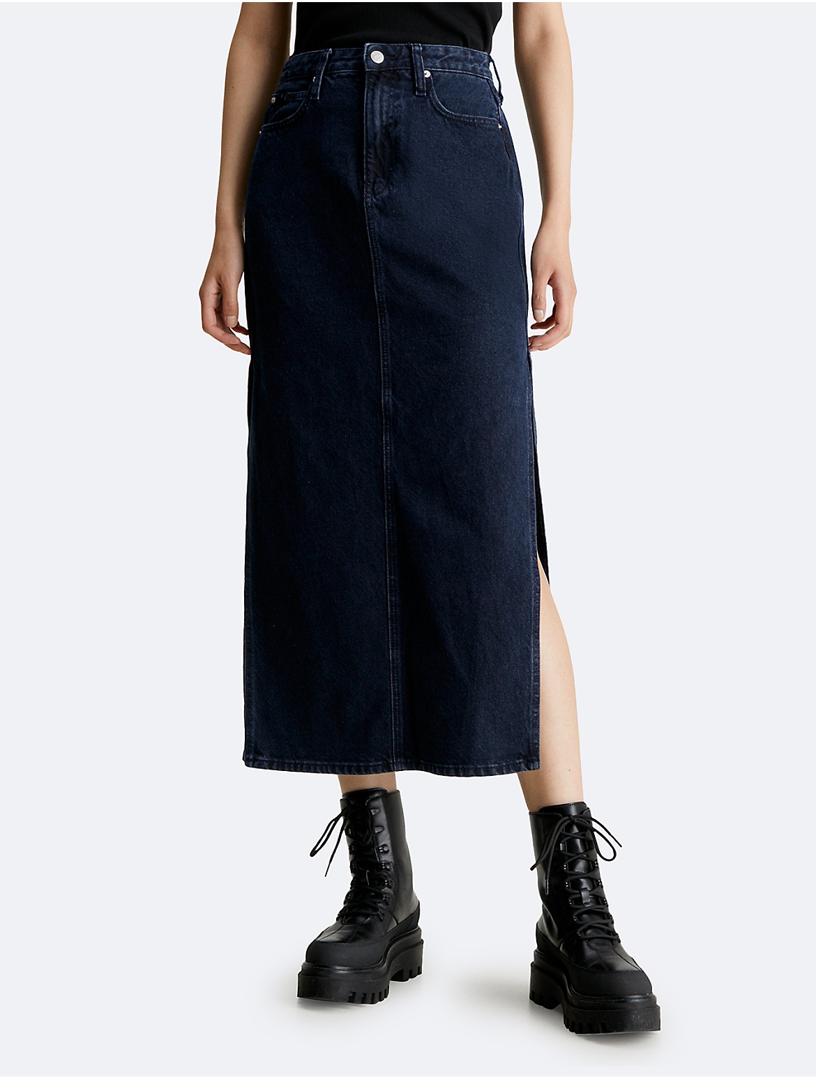 Calvin Klein Women's Denim Maxi Skirt - Blue - 29