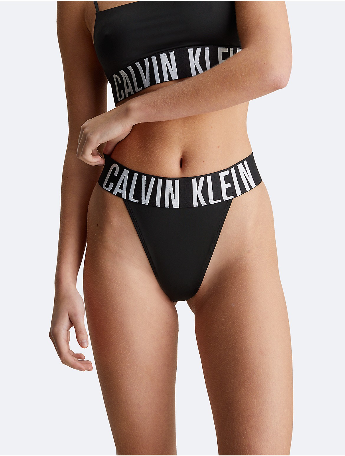 Calvin Klein Women's Intense Power Micro High Leg Thong - Black - XS