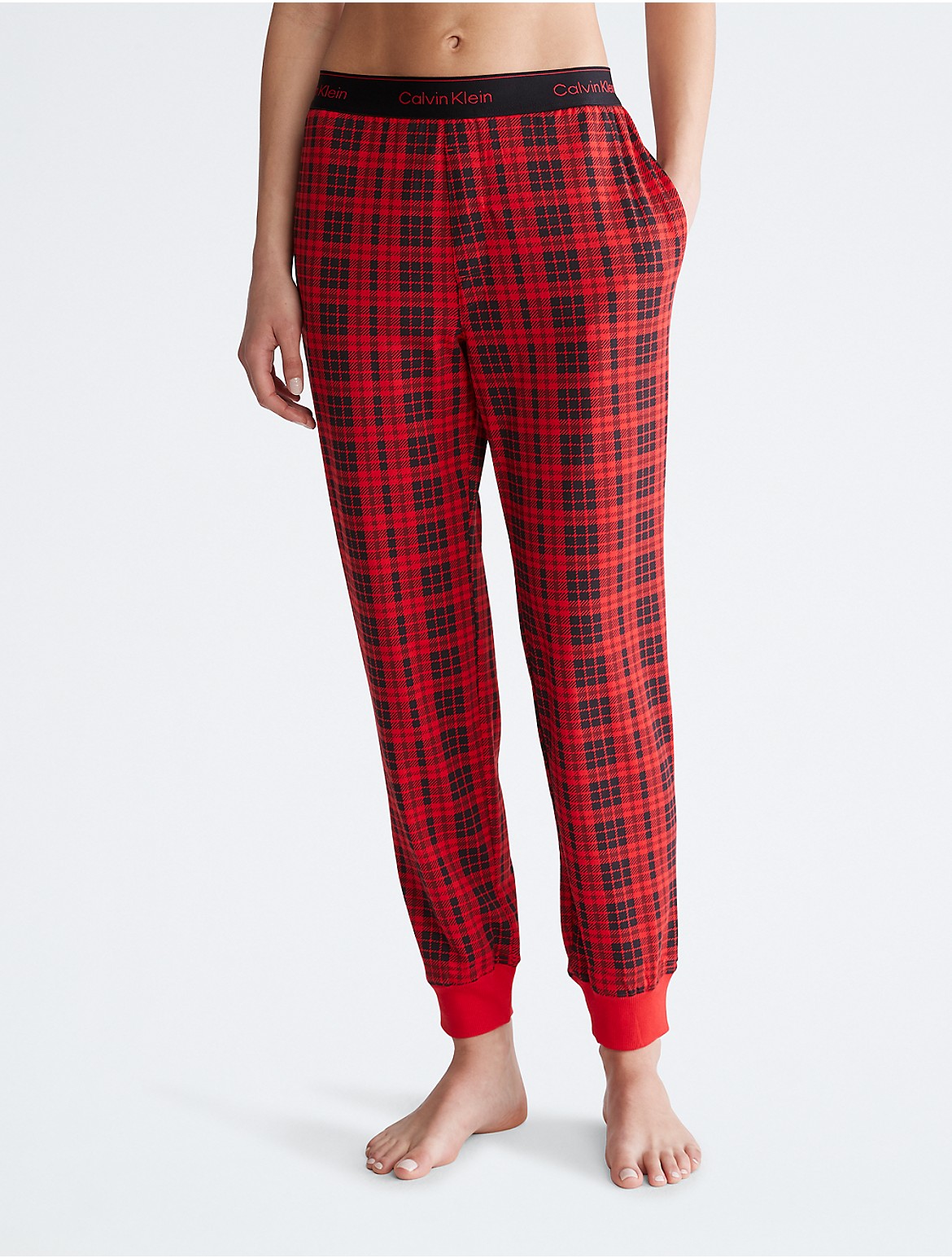Calvin Klein Women's Modern Cotton Holiday Lounge Joggers - Red - XS
