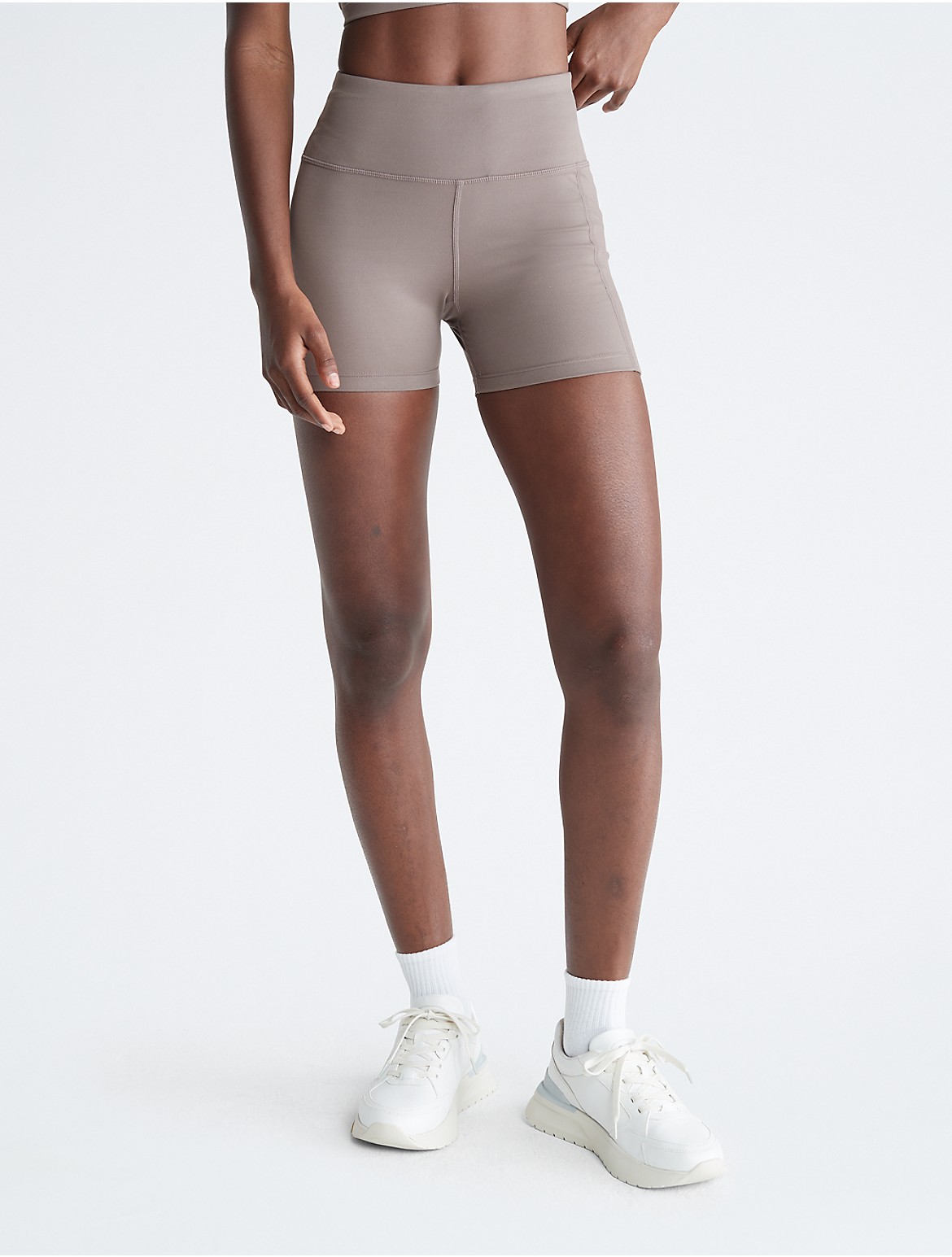 Calvin Klein Women's Performance Embrace High Waist Bike Shorts - Brown - L