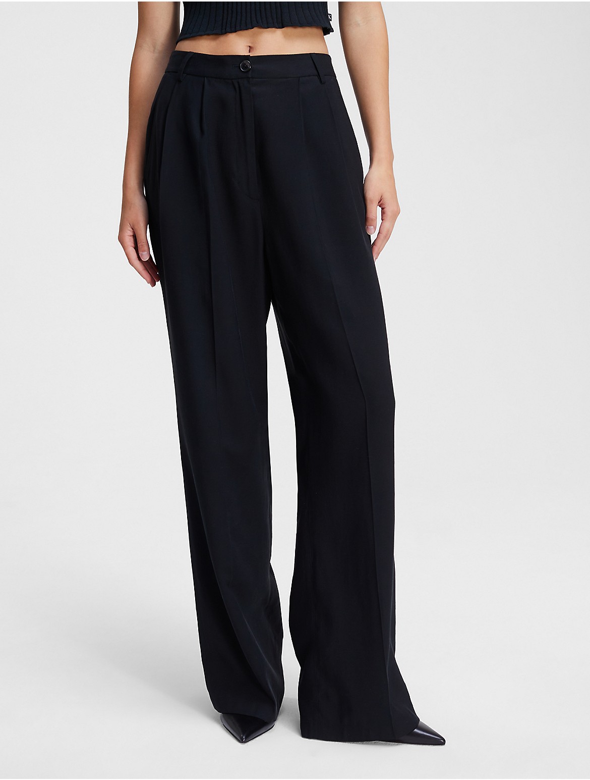 Calvin Klein Women's Soft Twill Relaxed Pant - Black - 25