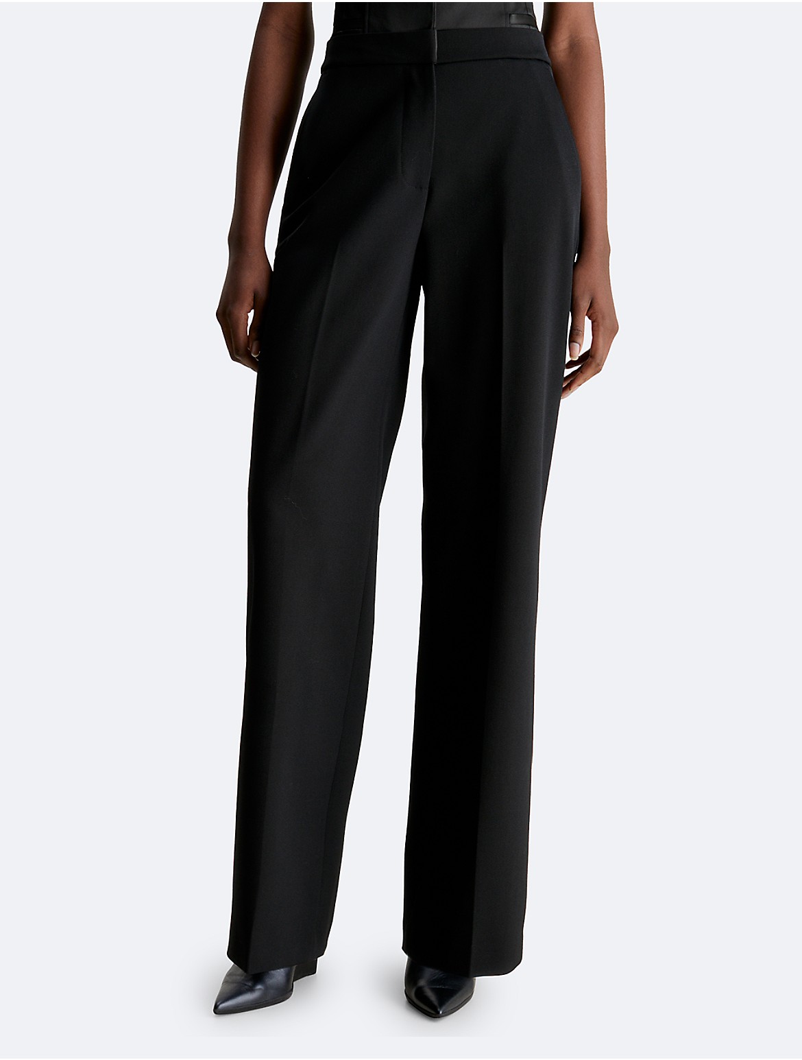 Calvin Klein Women's Tux Satin Pants - Black - 32