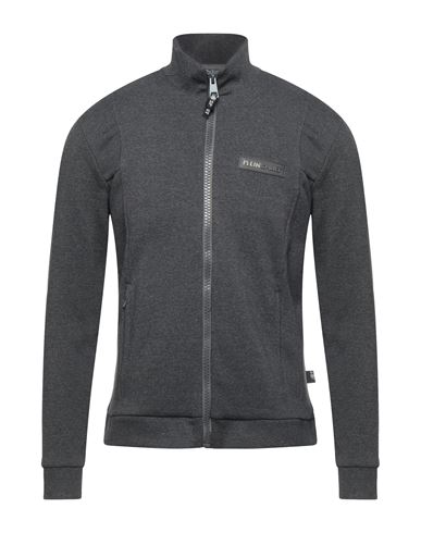 Plein Sport Man Sweatshirt Steel grey Size M Cotton, Polyester