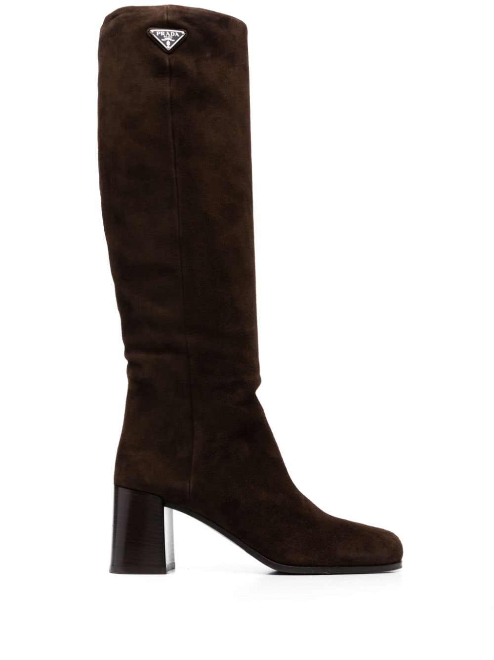 Prada 65mm knee-high leather boots - Brown