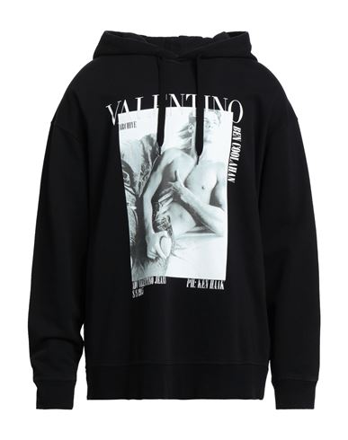 Valentino Garavani Man Sweatshirt Black Size XL Cotton, Elastane