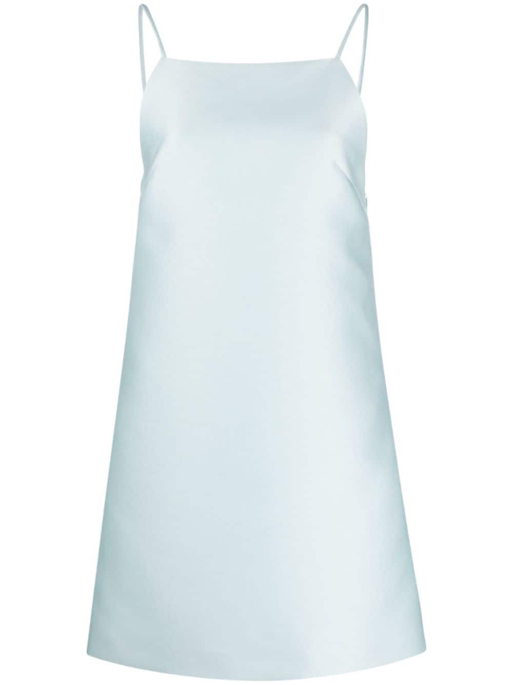 Prada square-neck satin-finish minidress - Blue