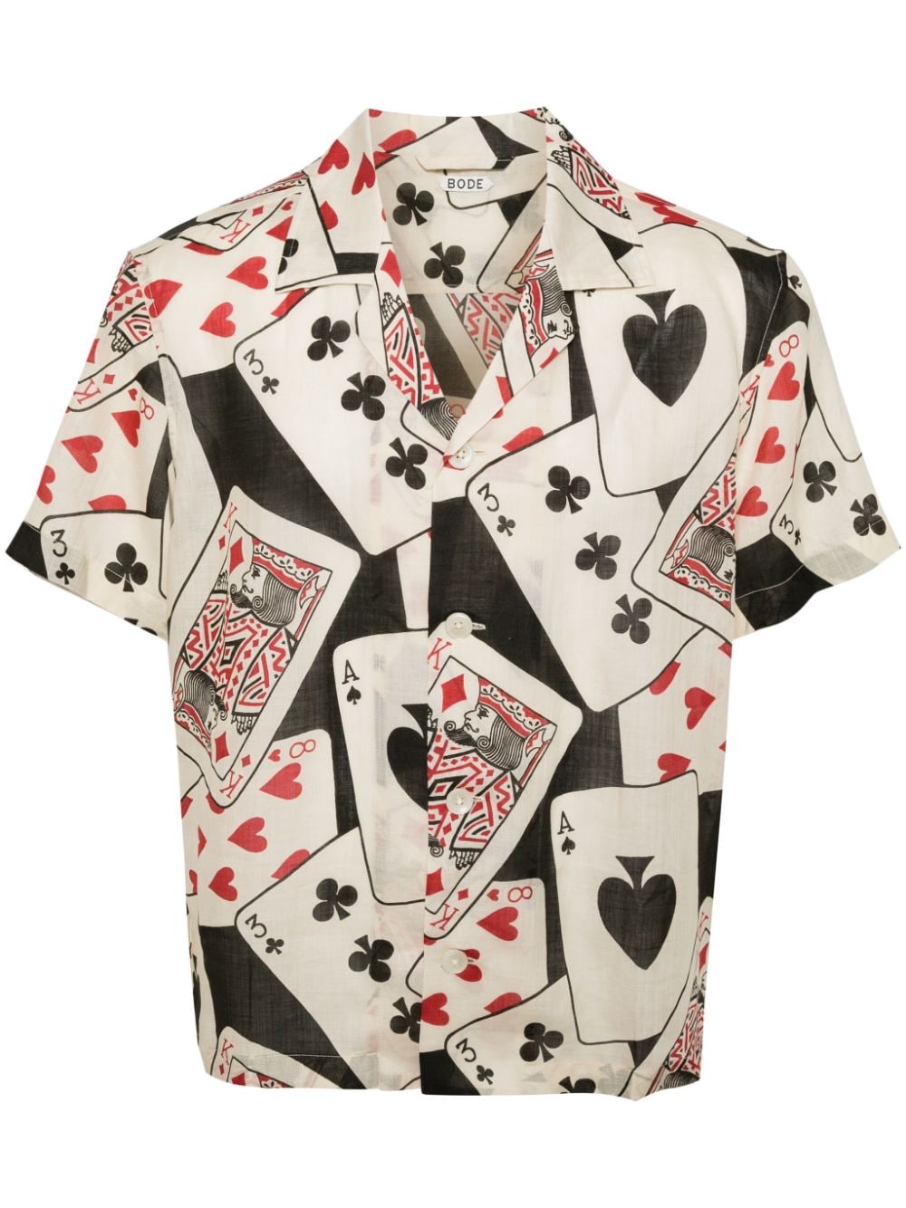BODE Ace of Spades-print short-sleeve shirt - Black