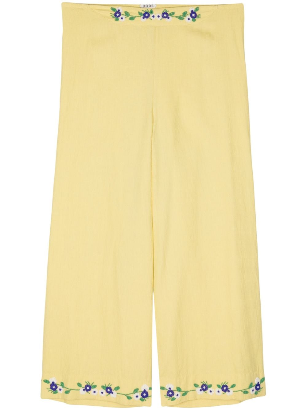 BODE Beaded Chicory cotton trousers - Yellow