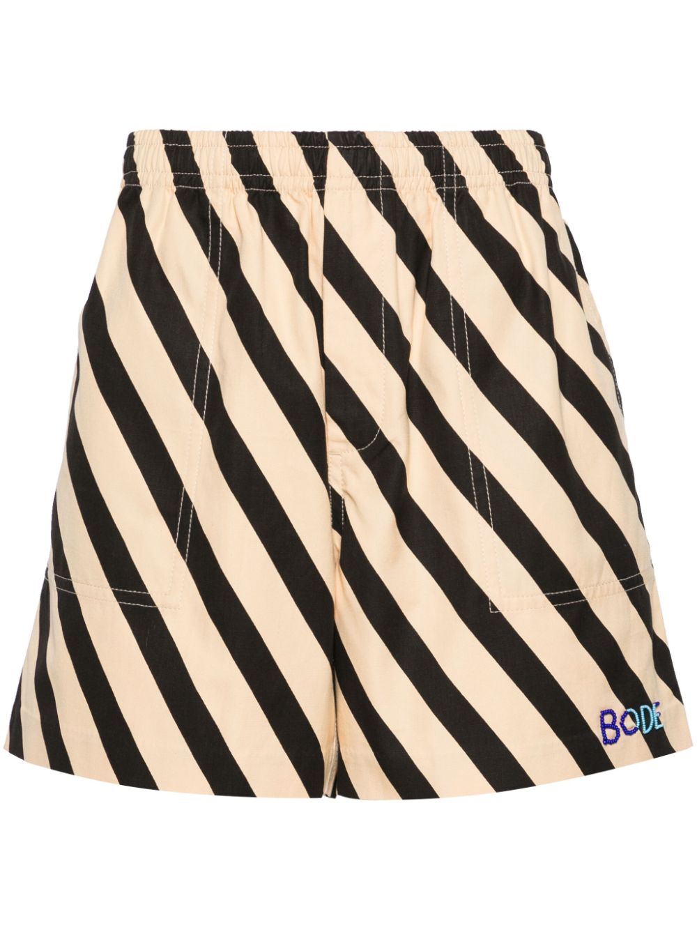 BODE Domino striped bermuda shorts - Neutrals