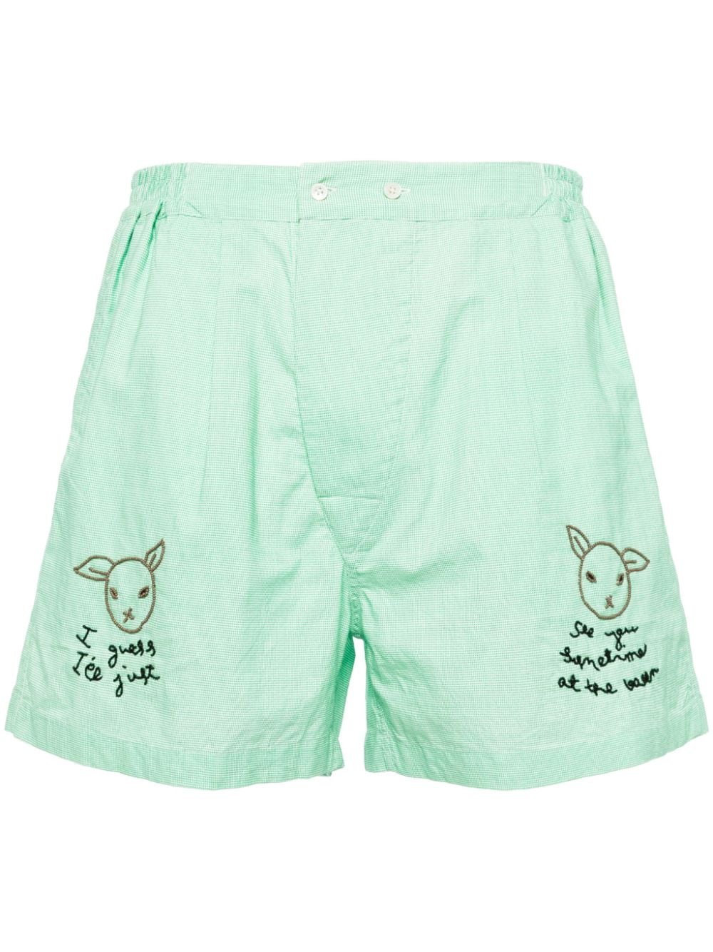 BODE See You At The Barn cotton shorts - Green