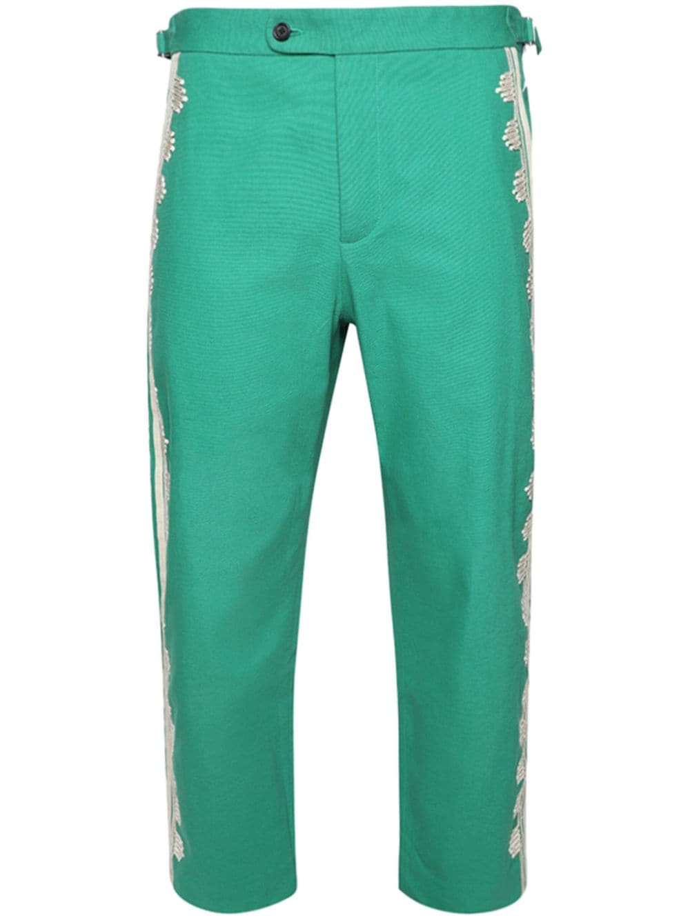 BODE appliqué-detailing cotton trousers - Green