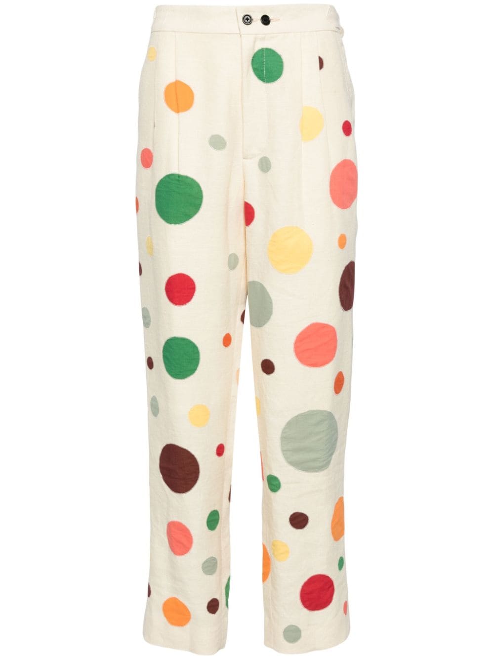BODE dotted straight-leg trousers - Neutrals