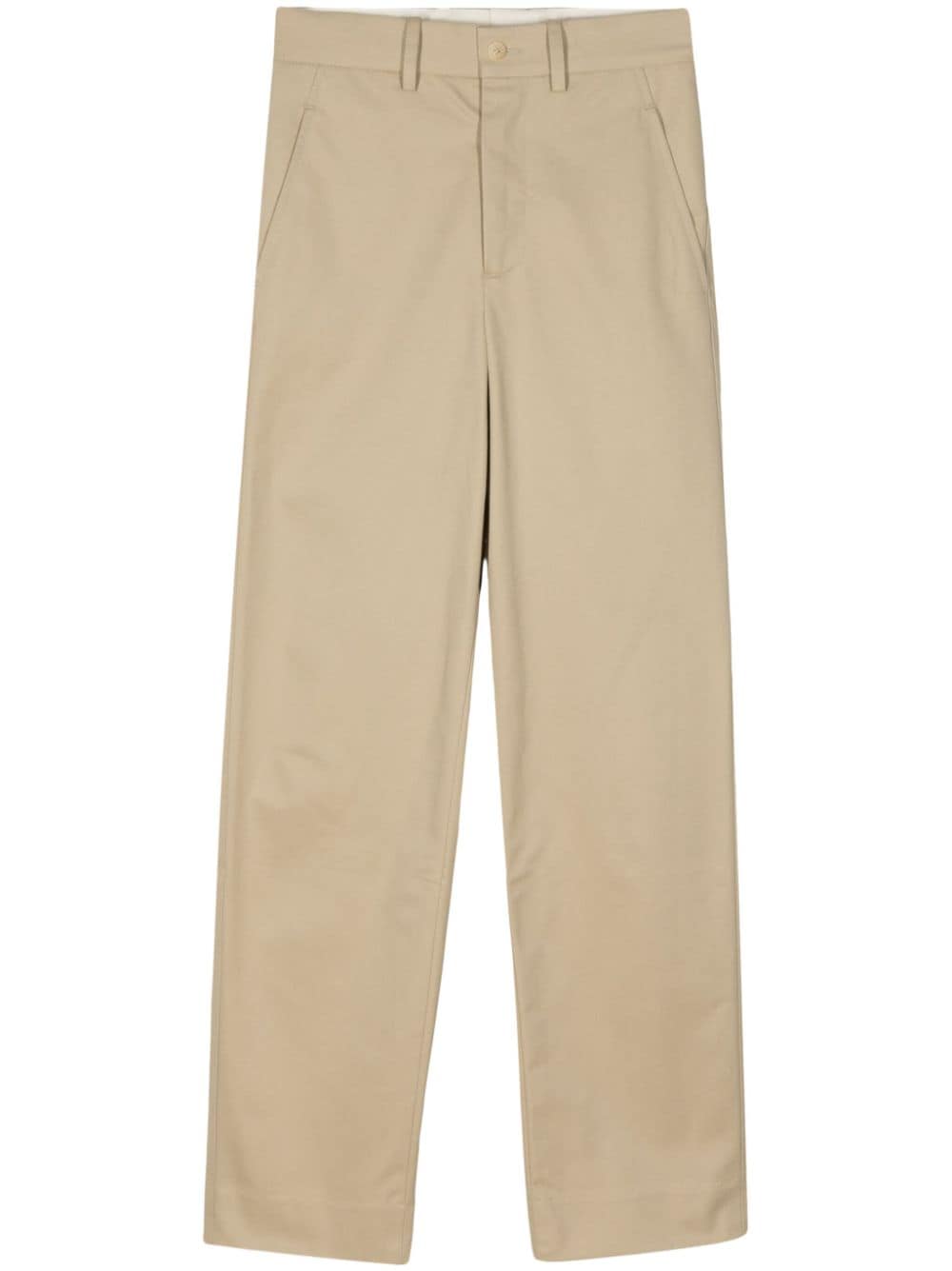 BODE high-rise straight-leg cotton trousers - Neutrals