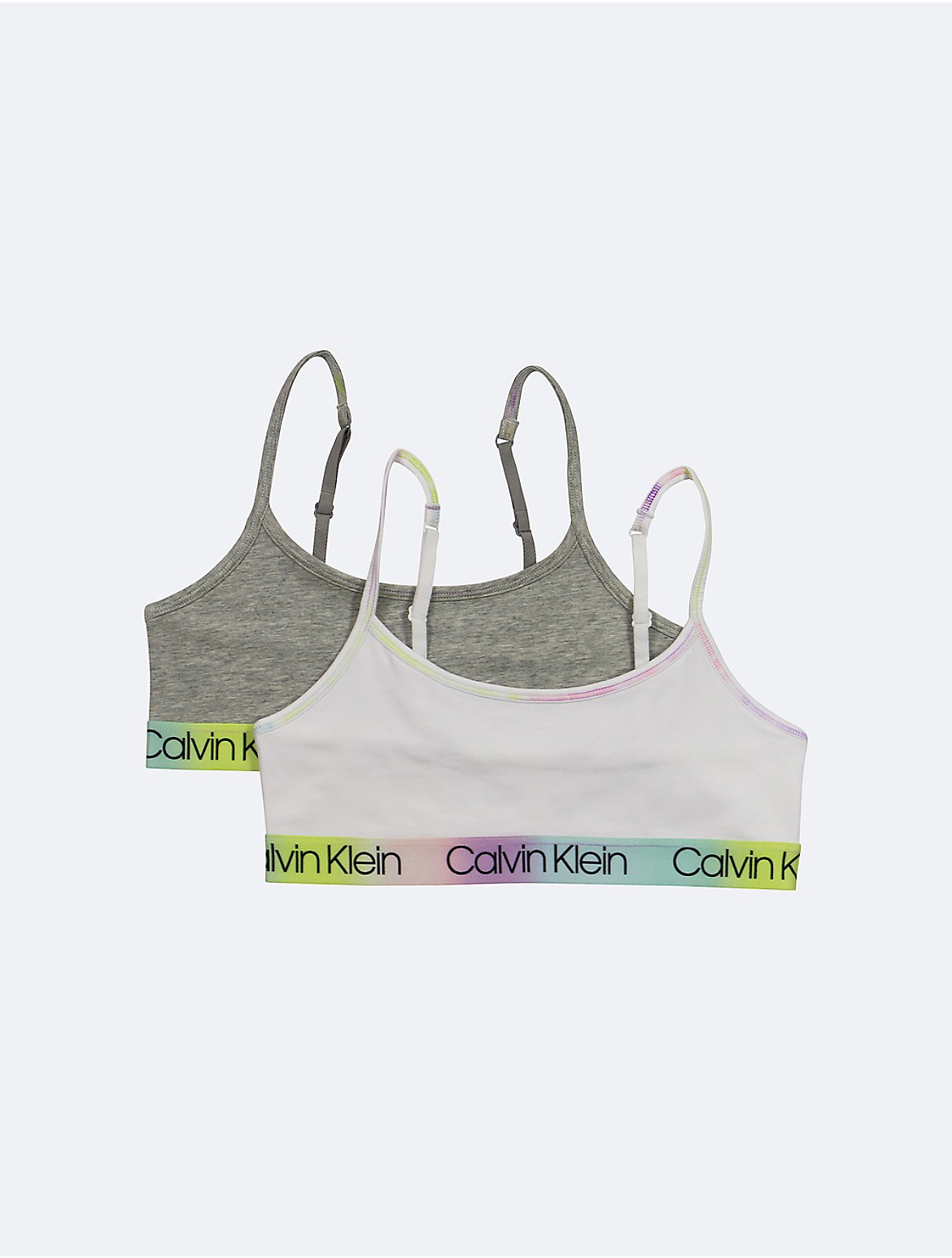 Calvin Klein Girls' Girls 2-Pack Logo Gradient Bralette - White - S