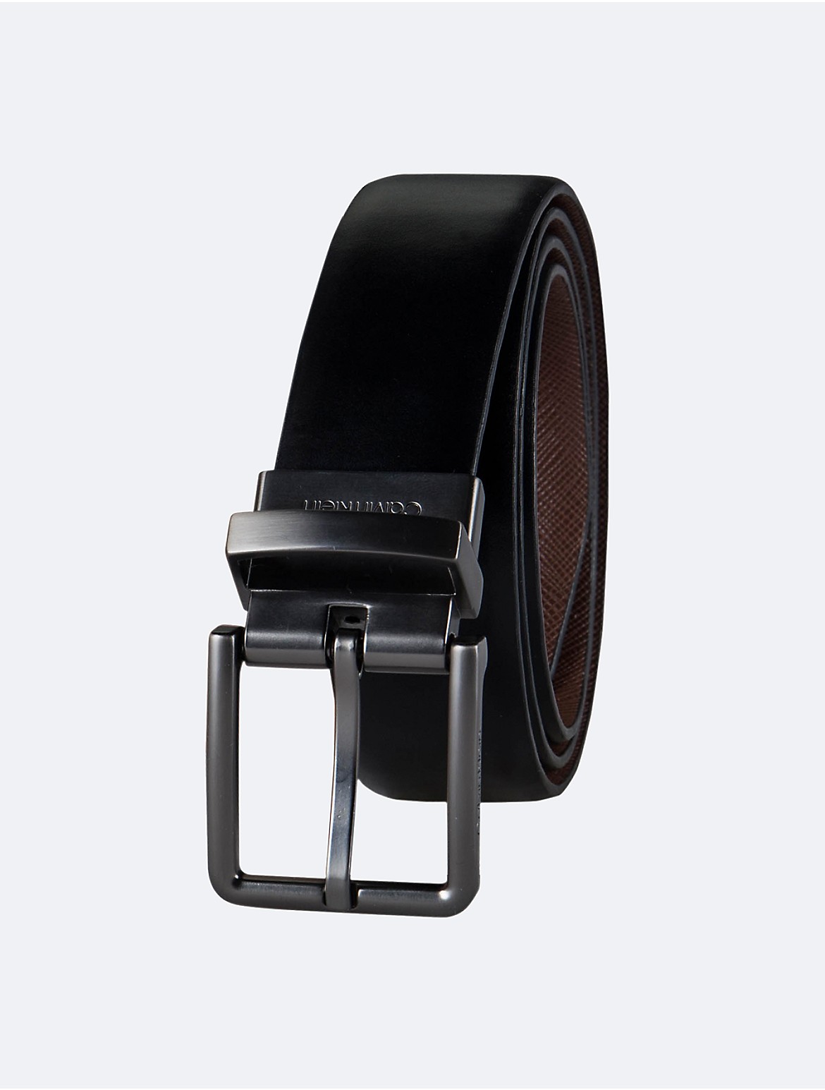 Calvin Klein Men's Reversible Saffiano Leather Dress Belt - Black - S