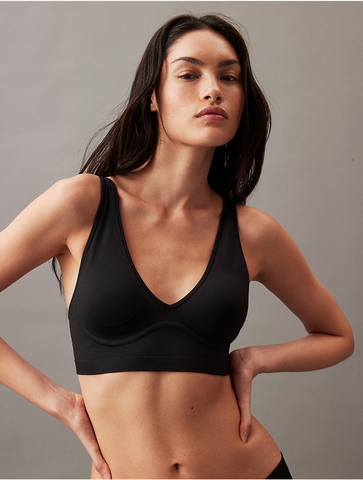 Calvin Klein Women's Bonded Flex Seamless Lightly Lined Bralette - Black - XS