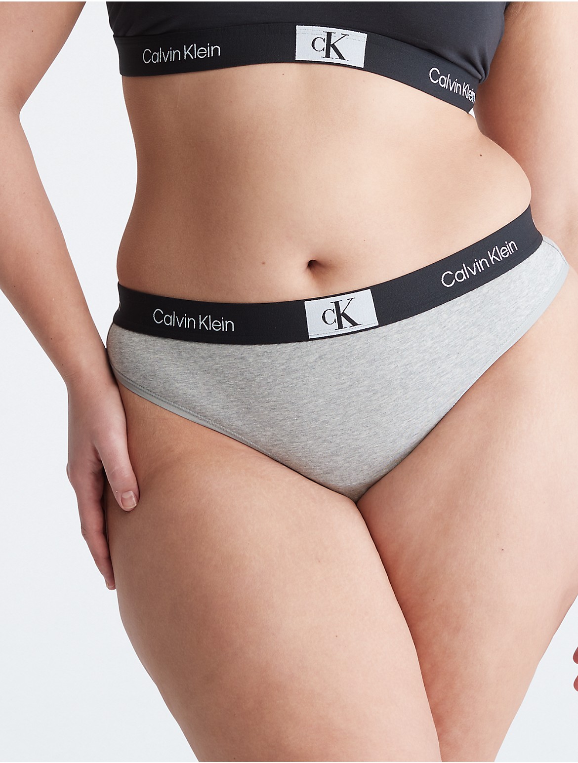 Calvin Klein Women's Calvin Klein 1996 Plus Size Modern Thong - Grey - 1X