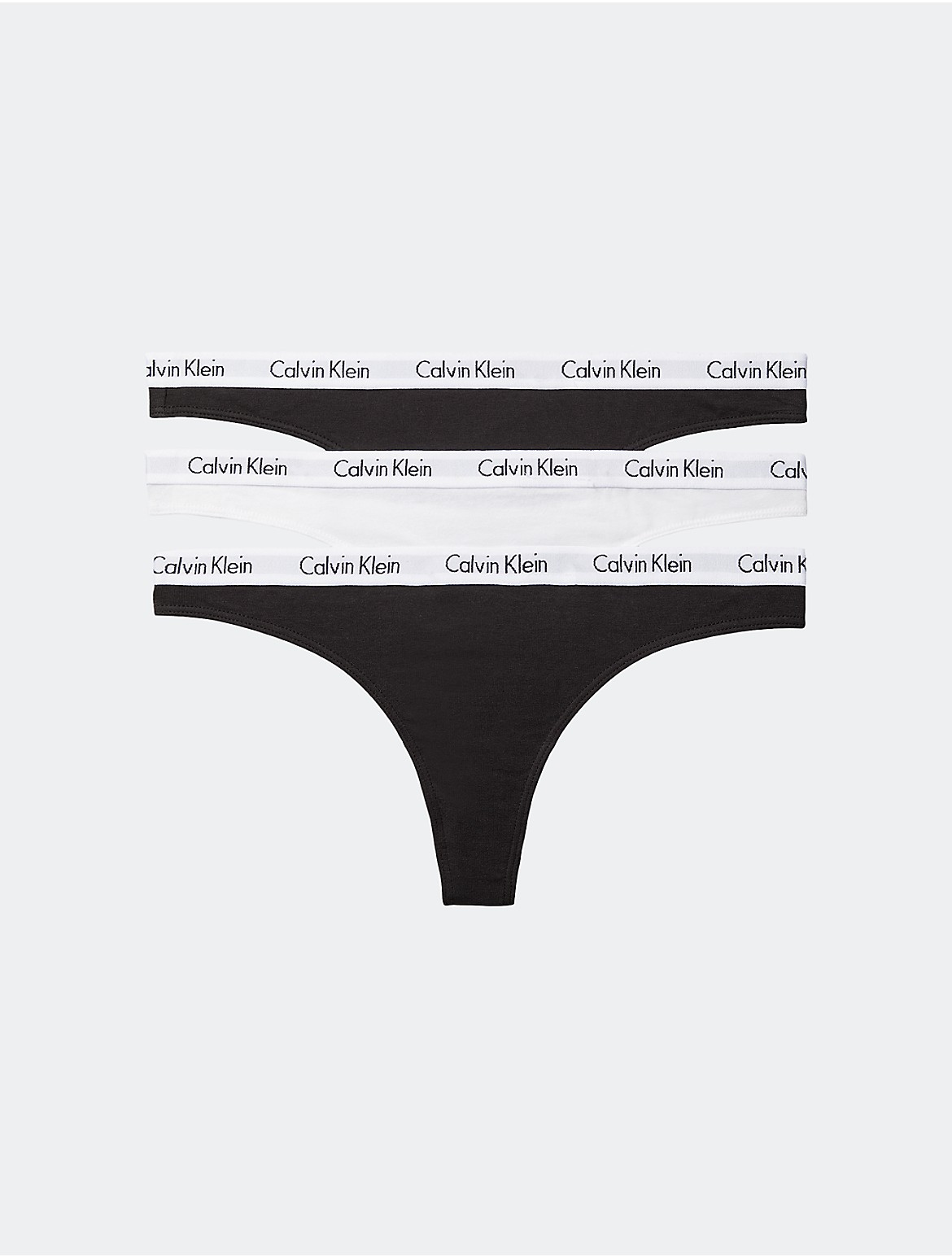 Calvin Klein Women's Carousel Logo Cotton 3-Pack Thong - Multi - XS