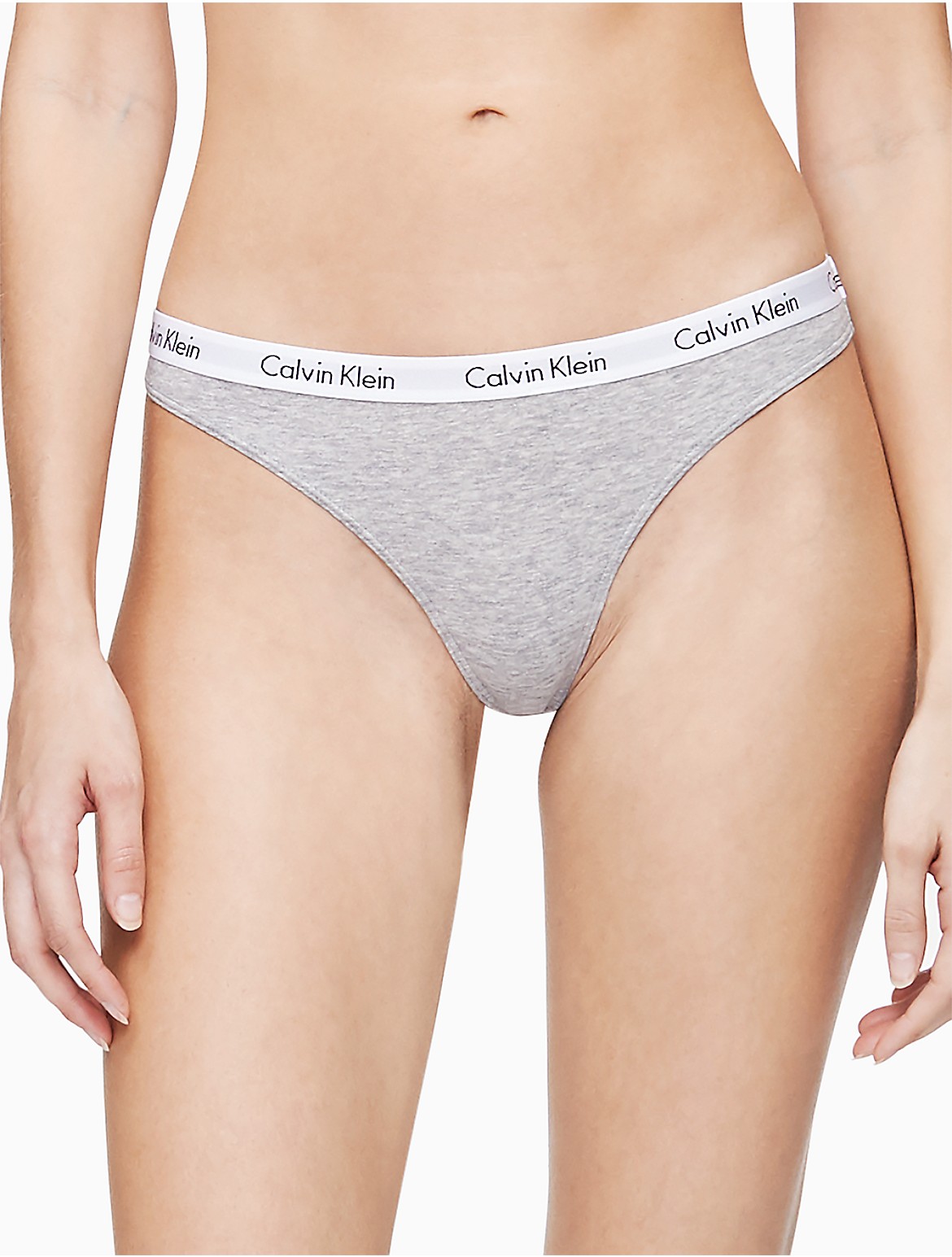 Calvin Klein Women's Carousel Logo Cotton Thong - Grey - XL