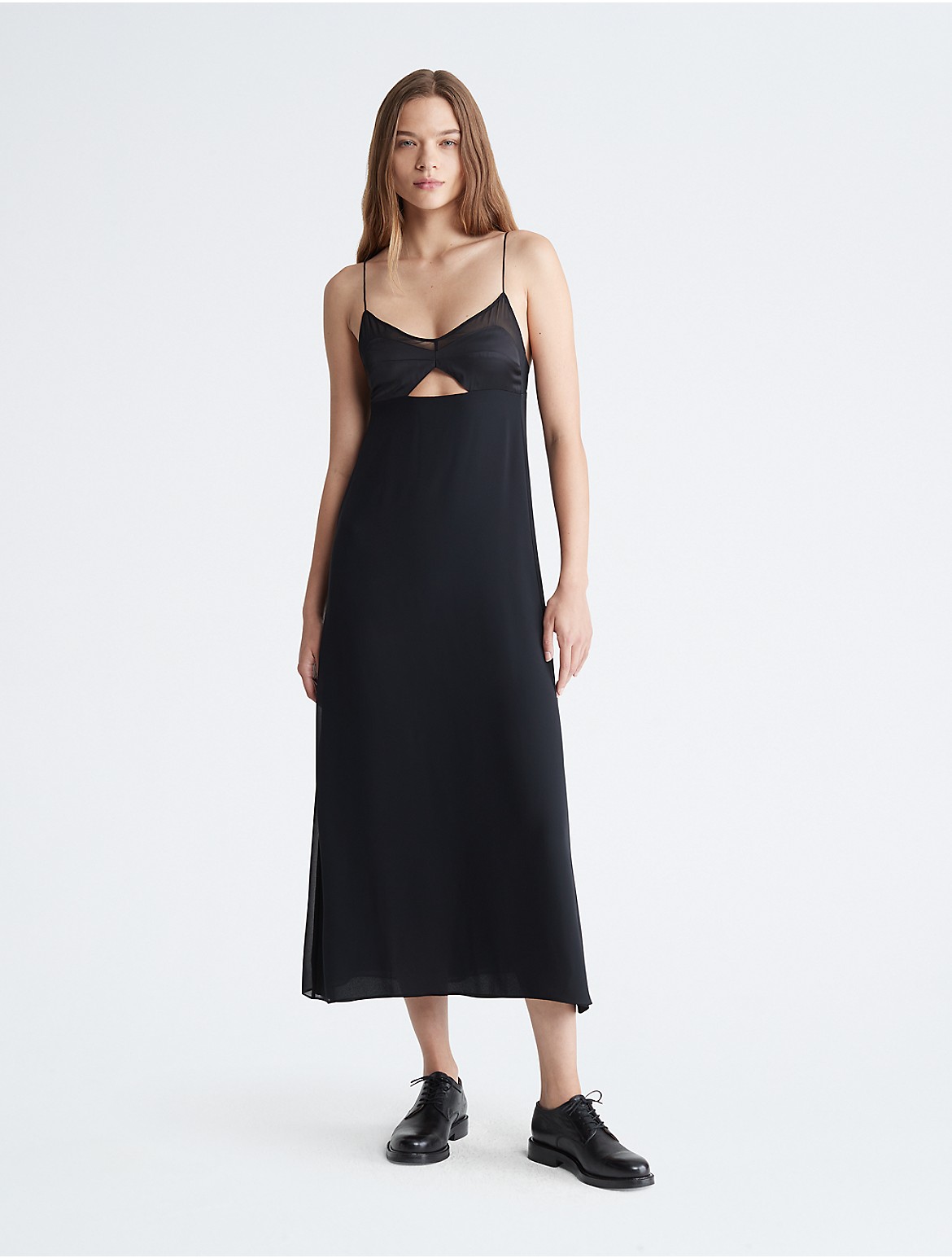 Calvin Klein Women's Cut Out Slip Maxi Dress - Black - M