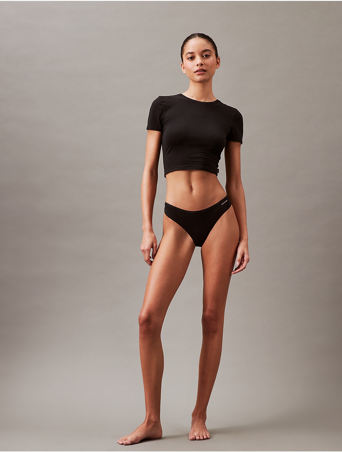Calvin Klein Women's Ideal Cotton Thong - Black - XS