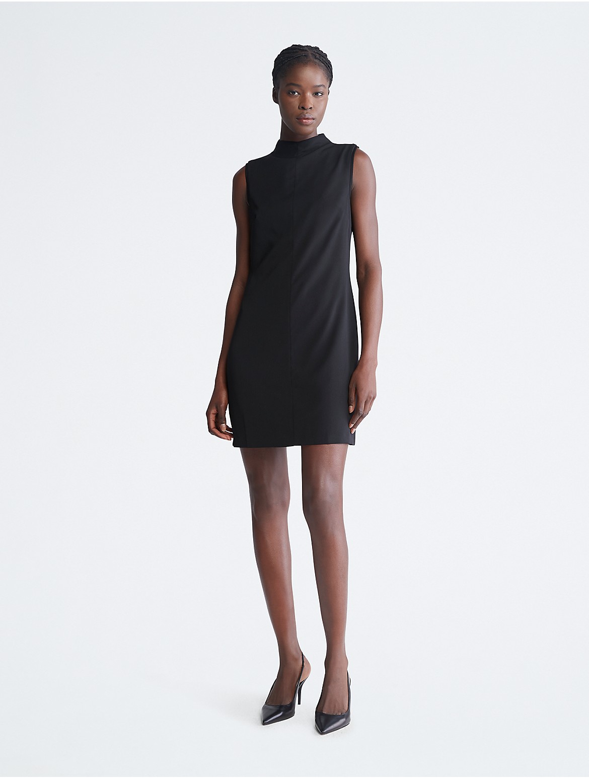 Calvin Klein Women's Mock Neck Mini Sheath Dress - Black - 10