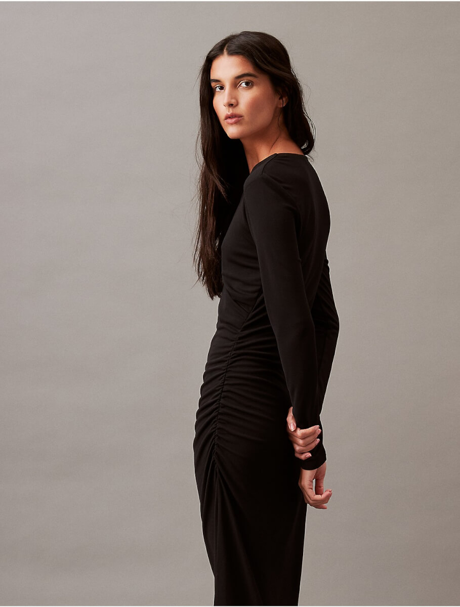 Calvin Klein Women's Refined Jersey Wrap Dress - Black - XS
