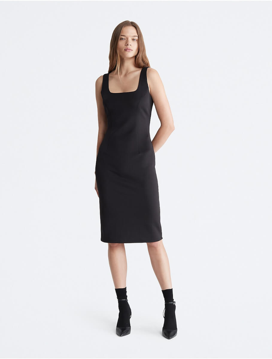 Calvin Klein Women's Tank Midi Sheath Dress - Black - 4