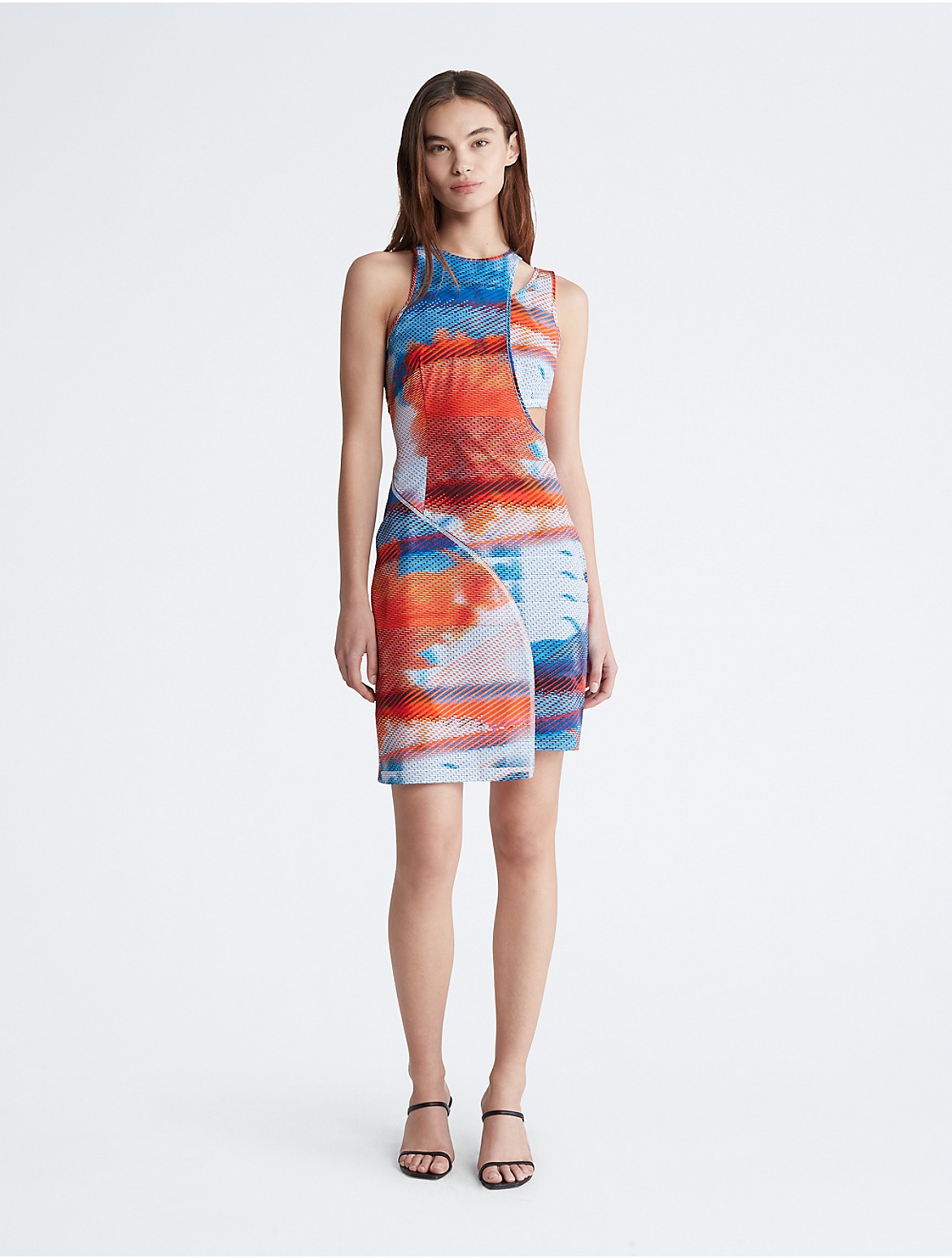 Calvin Klein Women's Wrap Cut-Out Mini Dress - Blue - XL
