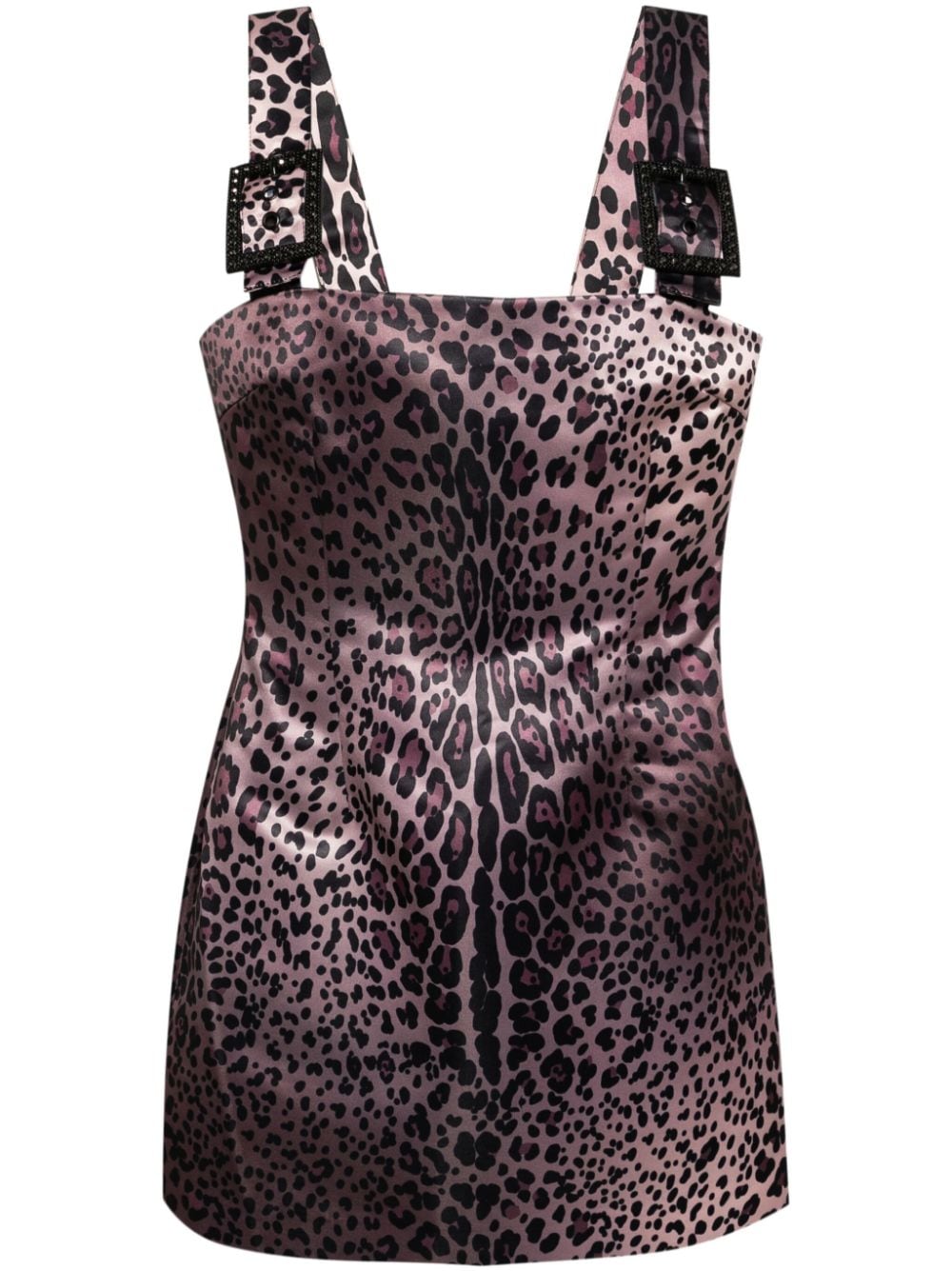 Cynthia Rowley Leopardess Print Satin Mini Dress - Brown