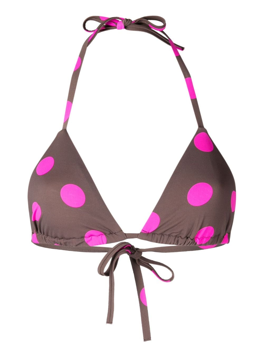Cynthia Rowley dot-print bikini top - Brown