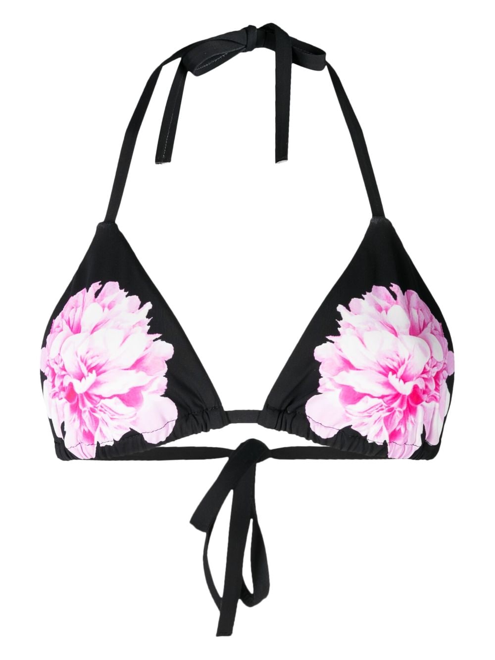 Cynthia Rowley floral-print bikini top - Black
