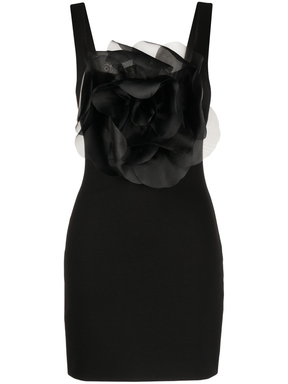 Cynthia Rowley flower-appliqué sleeveless minidress - Black