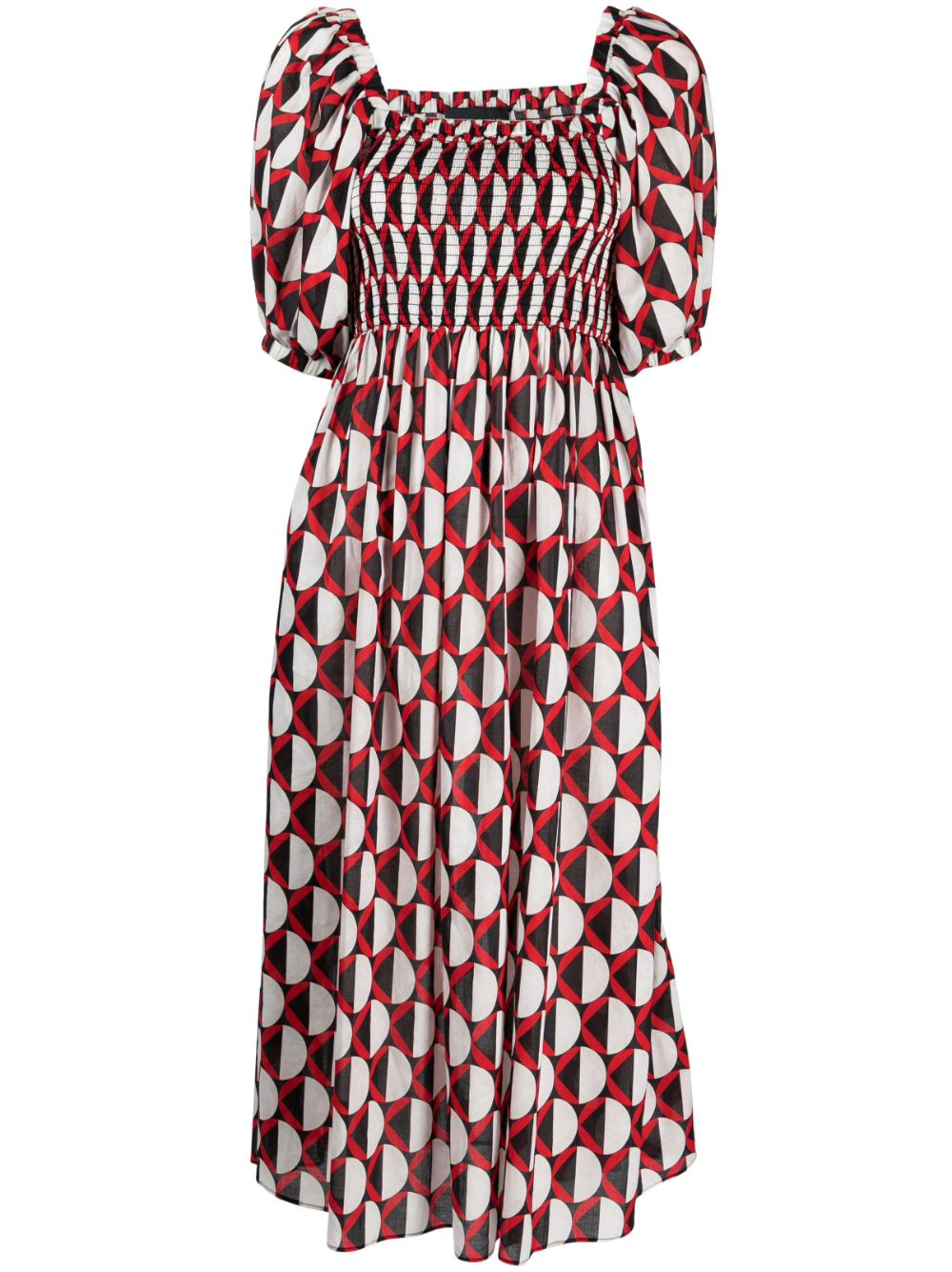 Cynthia Rowley geometric-print cotton dress - Red