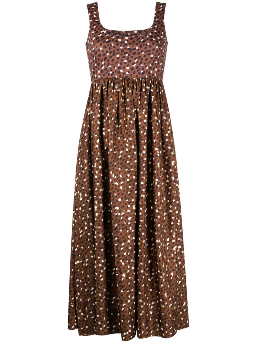 Cynthia Rowley leopard-print silk midi dress - Brown