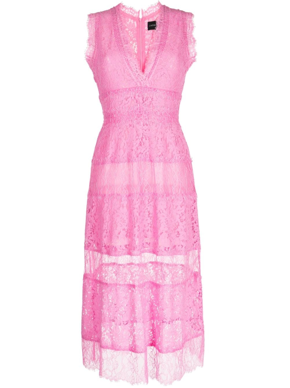 Cynthia Rowley panelled lace midi dress - Pink