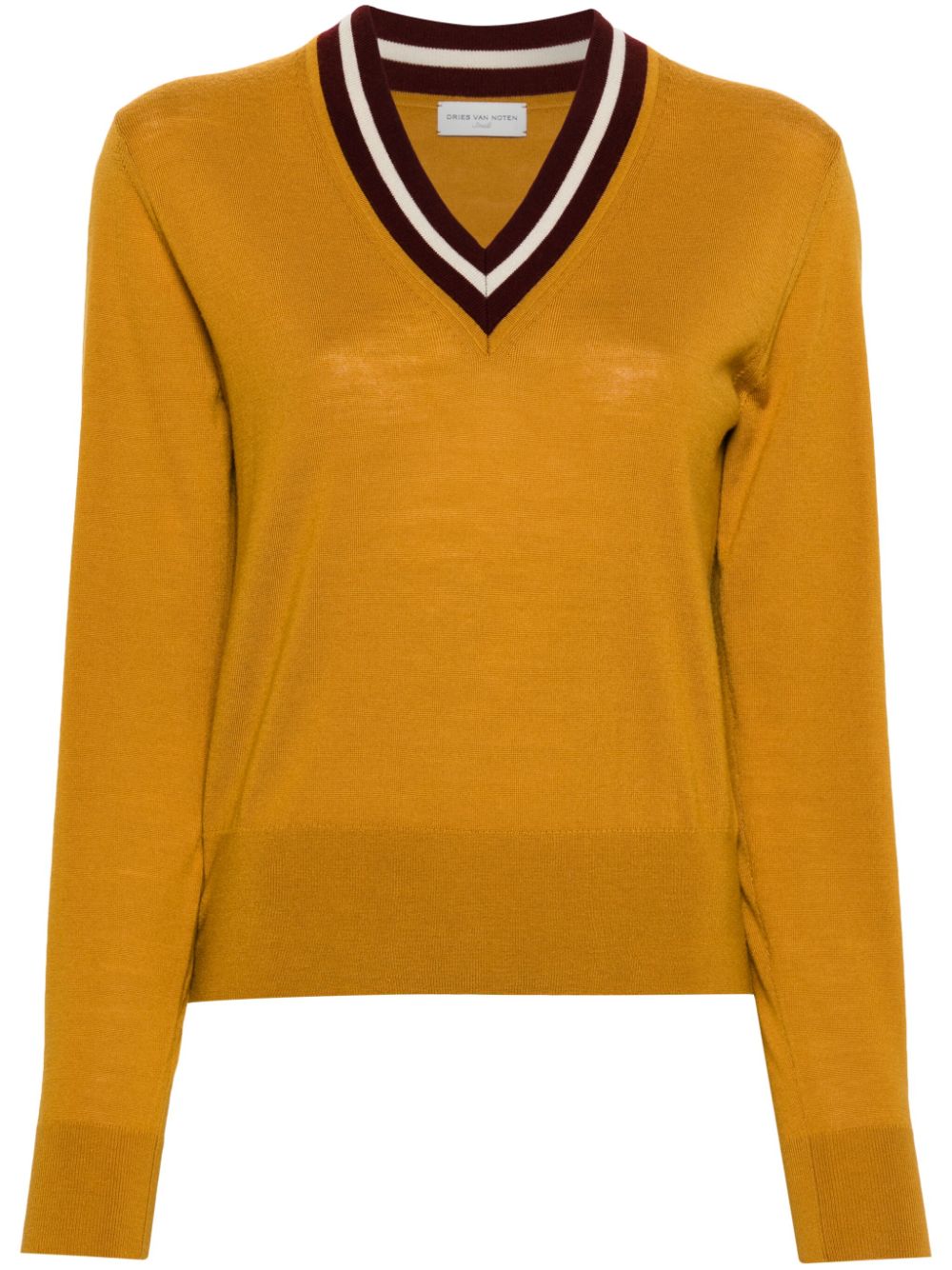 DRIES VAN NOTEN V-neck wool jumper - Yellow