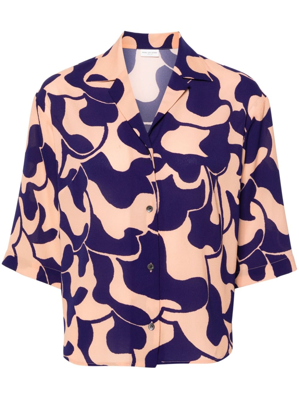 DRIES VAN NOTEN abstract-print buttoned shirt - Purple